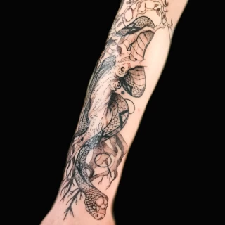 snake tattoo in a tree - Snake Tattoo - Black Hat Tattoo Dublin - The Black Hat Tattoo
