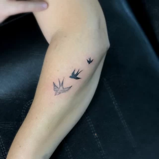 Small birds matching tattoos - Bird Tattoo - Black Hat Tattoo Dublin - The Black Hat Tattoo