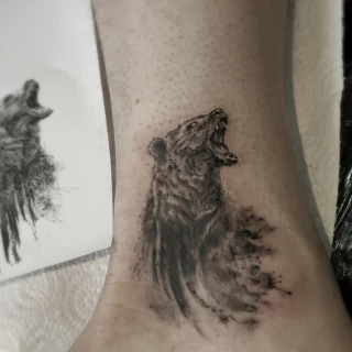 Bear small microrealism - Realism, Microrealism and Portrait Tattoo - Black Hat Tattoo Dublin - The Black Hat Tattoo