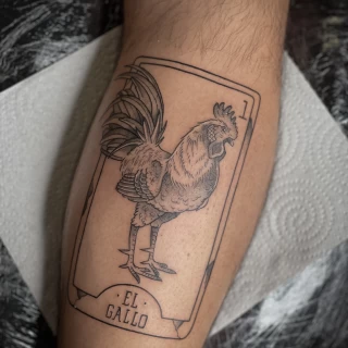 Roaster in card - Minimalism Dotwork and Linework  - Black Hat Tattoo Dublin - The Black Hat Tattoo