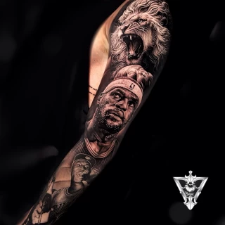 Stifler guest artist black and grey realistic tattoo - The Black Hat Tattoo