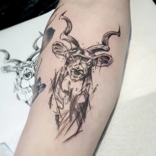 Deer Tattoo - Black Hat Tattoo Dublin - Sketch on arm - The Black Hat Tattoo