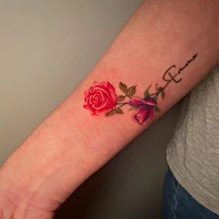 Realism color roses - Rose Tattoo - Black Hat Tattoo Dublin - The Black Hat Tattoo