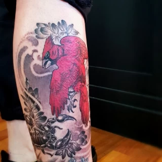 Bird & Scorpio Tattoo - Tattoo Neotraditionnal - Black Hat Tattoo Dublin - The Black Hat Tattoo