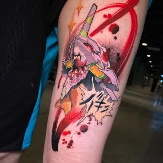 Rusel- artiste guest - the black hat tattoo Nice - tatouage couleur néo traditionnel - 2024 - The Black Hat Tattoo