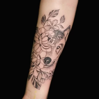 arm tattoo - Wolf Tattoo - Black Hat Tattoo Dublin - The Black Hat Tattoo