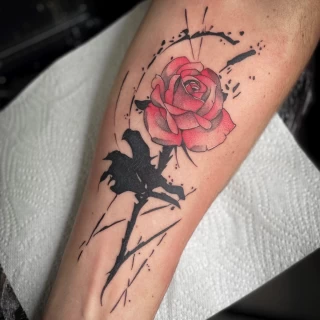 Rose tattoo -  - Flower Tattoo - Black Hat Tattoo Dublin - The Black Hat Tattoo