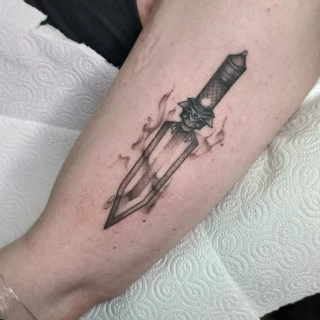 Blade knife tattoo - Blackwork Darkwork - Black Hat Tattoo Dublin - The Black Hat Tattoo