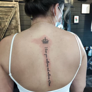 script on back - Script Quote Tattoo - Black Hat Tattoo Dublin - The Black Hat Tattoo