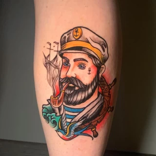 Sailor Tattoo Portrait - OldSchool Tattoo - Black Hat Tattoo Dublin - The Black Hat Tattoo