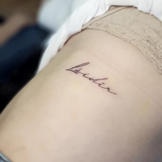 Script - Tattoo Fine Line and Line Work - Black Hat Tattoo Dublin - The Black Hat Tattoo