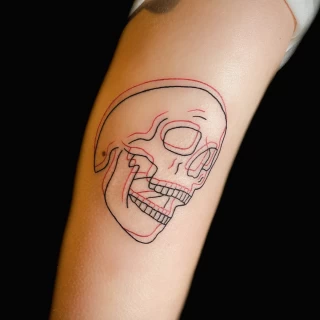 Line work skull tattoo - Skull Tattoo - Black Hat Tattoo Dublin - The Black Hat Tattoo