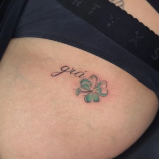 Fine line with watercolor - The Black Hat Tattoo