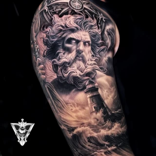 Stifler guest artist black and grey realistic tattoo - The Black Hat Tattoo