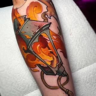 lantern color Tattoo - Color Watercolor and Sketch Tattoos - Black Hat Tattoo Dublin - The Black Hat Tattoo