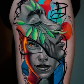 Dian guest realistic color tattoo - The Black Hat Tattoo