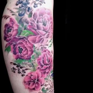 Flowers  Tattoo Cover-up  - Black Hat Tattoo Dublin - The Black Hat Tattoo