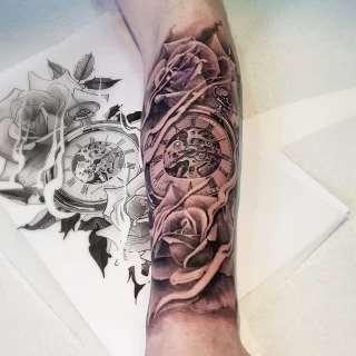 Roses realism - Realism, Microrealism and Portrait Tattoo - Black Hat Tattoo Dublin - The Black Hat Tattoo