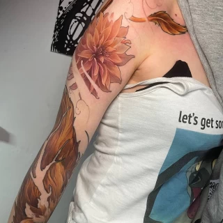 flowers color Tattoo - Color Watercolor and Sketch Tattoos - Black Hat Tattoo Dublin - The Black Hat Tattoo