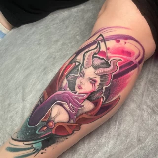 woman color Tattoo - Color Watercolor and Sketch Tattoos - Black Hat Tattoo Dublin - The Black Hat Tattoo