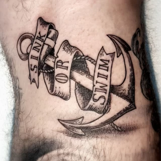 anchore and script - Script Quote Tattoo - Black Hat Tattoo Dublin - The Black Hat Tattoo