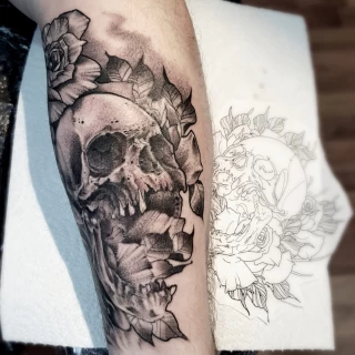 Skull tattoo forearm - Skull Tattoo - Black Hat Tattoo Dublin - The Black Hat Tattoo