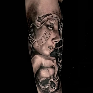 Rodrigo - guest artist - witch tattoo - black and grey -realism - the black hat tattoo Dublin- 2025 - The Black Hat Tattoo