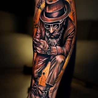 Dian guest realistic color tattoo - The Black Hat Tattoo
