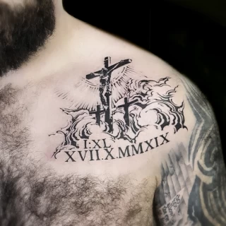 Cross Tattoo -  - Blackwork Darkwork - Black Hat Tattoo Dublin - The Black Hat Tattoo