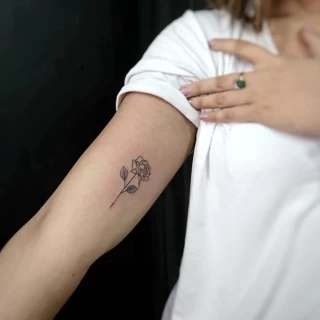 Small rose design - small tattoo ideas - Rose Tattoo - Black Hat Tattoo Dublin - The Black Hat Tattoo
