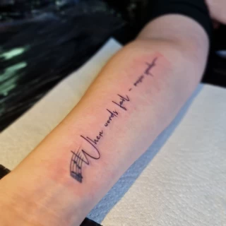 delicate - Script Quote Tattoo - Black Hat Tattoo Dublin - The Black Hat Tattoo