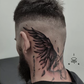 Wing tattoo - Realism, Microrealism and Portrait Tattoo - Black Hat Tattoo Dublin - The Black Hat Tattoo