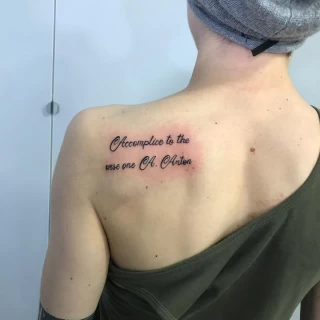 - Script Quote Tattoo - Black Hat Tattoo Dublin - The Black Hat Tattoo