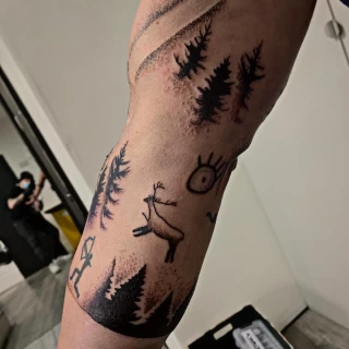 Deer Tattoo - Dublin - stag - The Black Hat Tattoo