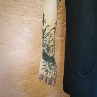 lower arm and hand - Ornemental Tattoo- Black Hat Tattoo Dublin - The Black Hat Tattoo