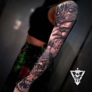 Stifler guest artist black and grey realistic tattoo - The Black Hat Tattoo
