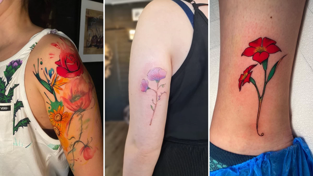 Watercolor flower tattoos poppy daisy rose  Watercolor tattoo flower,  Flower tattoos, Flower tattoo shoulder