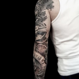 Full sleeve - Tattoo for men - Black Hat Tattoo Dublin - The Black Hat Tattoo