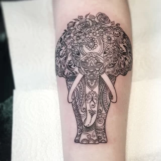 Elephant mandala - Ornemental Tattoo- Black Hat Tattoo Dublin - The Black Hat Tattoo
