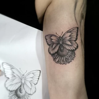 Butterfly Tattoo - Blackwork Darkwork - Black Hat Tattoo Dublin - The Black Hat Tattoo
