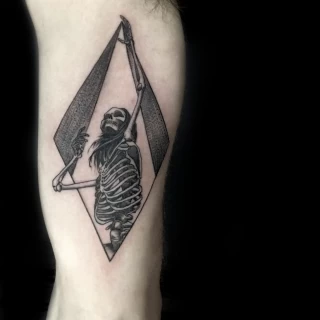 Skeletor tattoo - Blackwork Darkwork - Black Hat Tattoo Dublin - The Black Hat Tattoo
