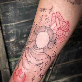 Star wars tattoo - Minimalism Dotwork and Linework  - Black Hat Tattoo Dublin - The Black Hat Tattoo