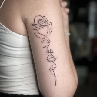 Flower on arm - Minimalism Dotwork and Linework  - Black Hat Tattoo Dublin - The Black Hat Tattoo