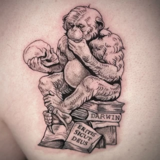 Ape or Monkey Tattoo - Black Hat Tattoo Dublin - The Black Hat Tattoo