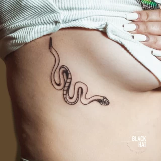 Tattoo Dublin - Tattoo Artist - Side Tattoo Snake - Snake Tattoo - Black Hat Tattoo Dublin - The Black Hat Tattoo