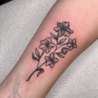 black and grey -  - Flower Tattoo - Black Hat Tattoo Dublin - The Black Hat Tattoo