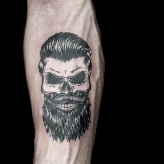 Biker with bear - Tattoo for men - Black Hat Tattoo Dublin - The Black Hat Tattoo