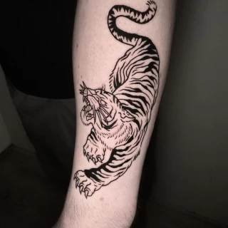 Tiger - OldSchool Tattoo - Black Hat Tattoo Dublin - The Black Hat Tattoo