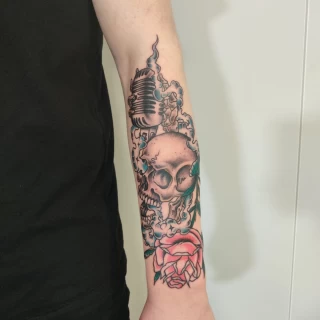 Skull on arm - Skull Tattoo - Black Hat Tattoo Dublin - The Black Hat Tattoo