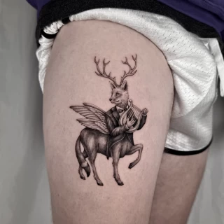 Eugene - guest artist - presentation post - micro realism - black and grey - mystical creature tattoo - the black hat tattoo Dublin- 2026 - The Black Hat Tattoo